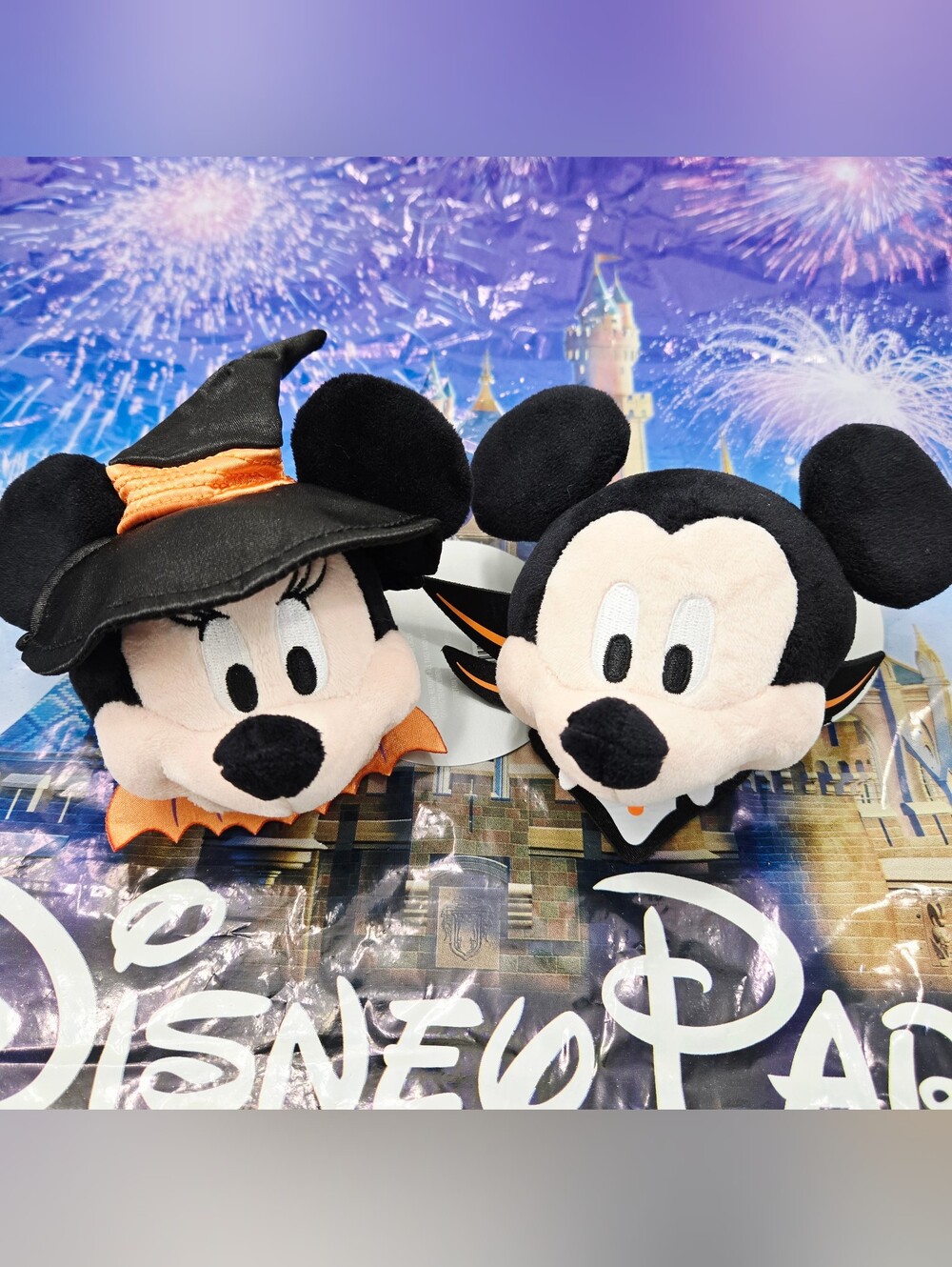 DisneyParks Create Your Own Ears Mickey And Minnie Halloween Plushies NWT